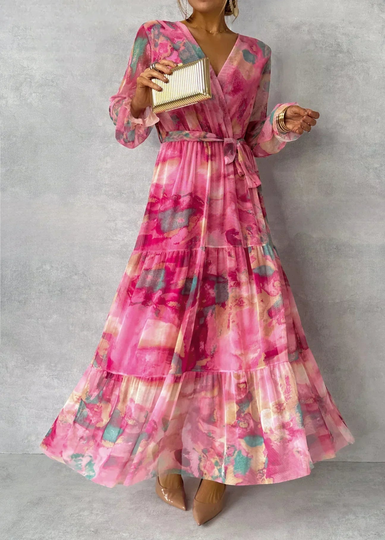 Mollie | Maxi Dress with Floral Wrap Design