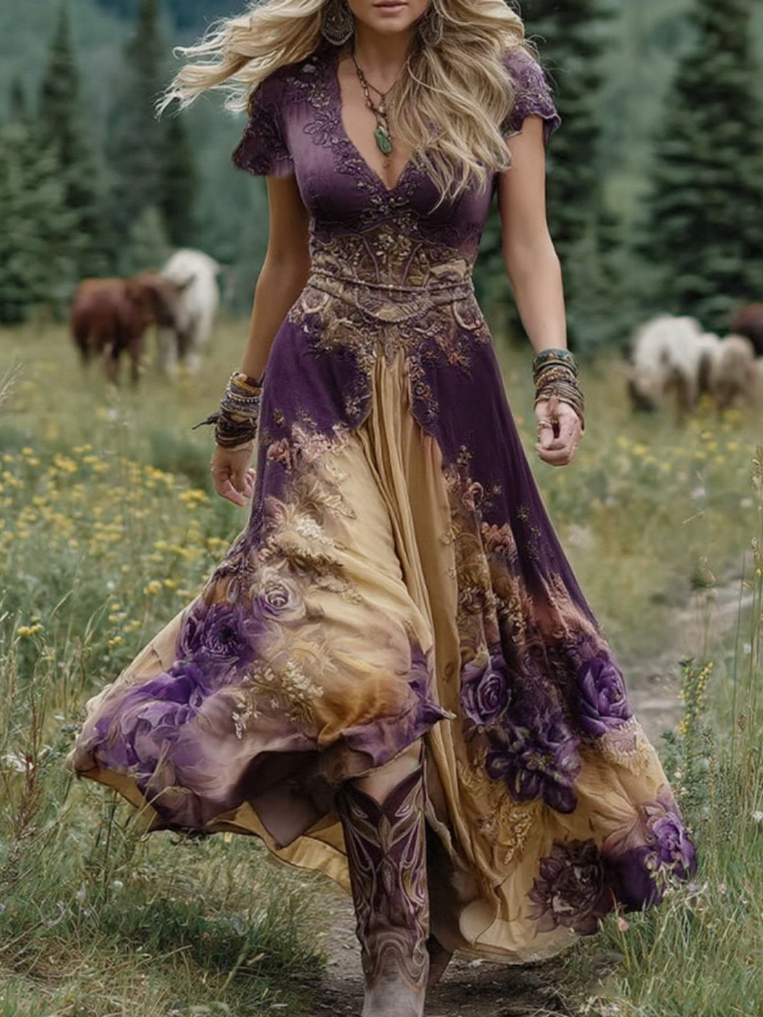 Lavender Bloom Maxi Dress – Flowing Elegance for Every Summer Day