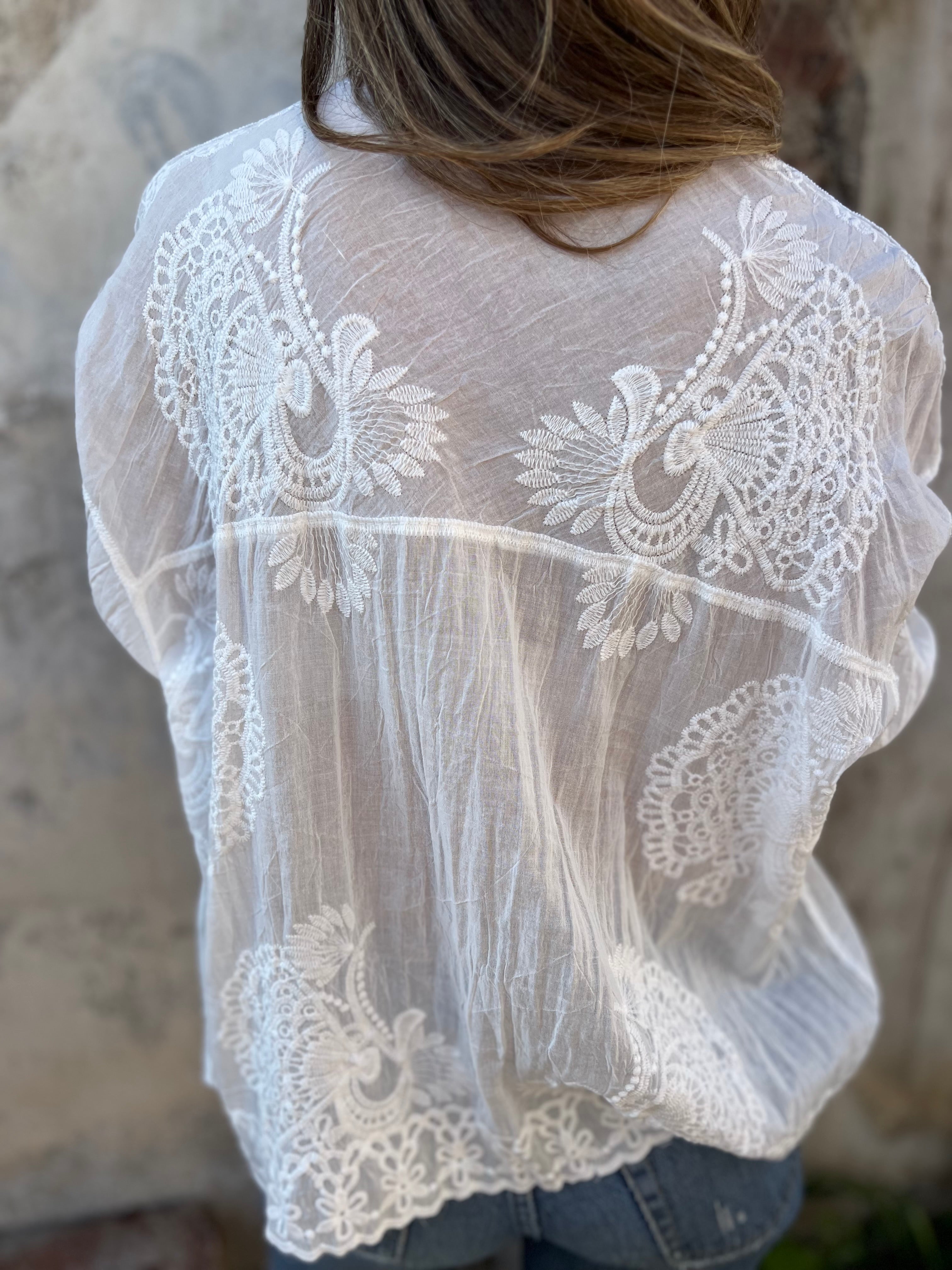 ISABELLE Elegant Lace Embroidery Top