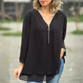 Lorelai Chiffon Zip-Up Blouse