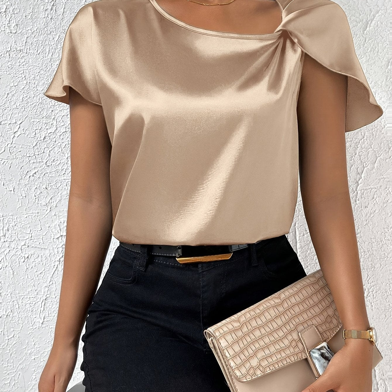 Loretta Stylish Top Featuring Distinctive Shoulder Design