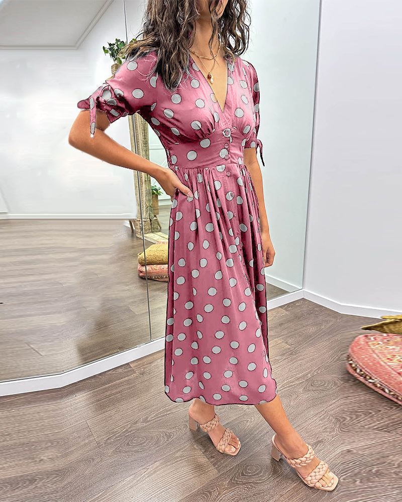 Aika | Flared Polka Dot Dress