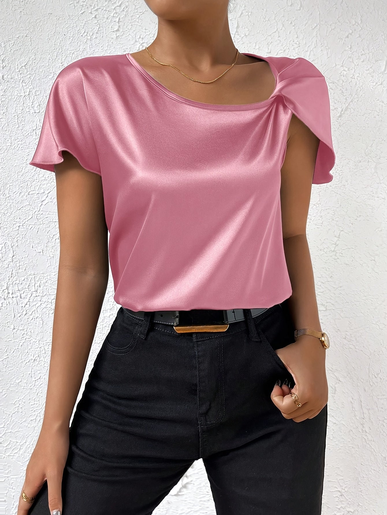 Loretta Stylish Top Featuring Distinctive Shoulder Design