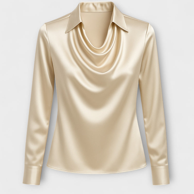 Lira Shimmering Ruffled Collar Blouse