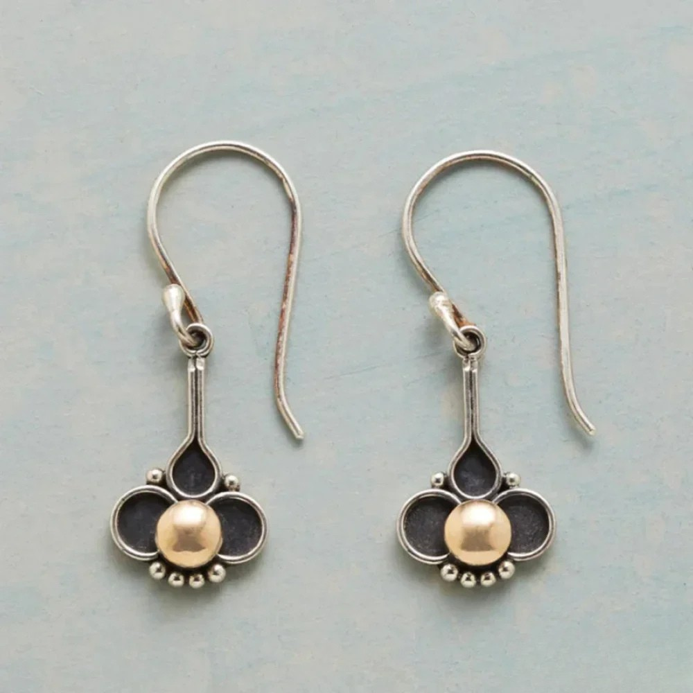 Bohemian Clover Pearl Silver Earrings