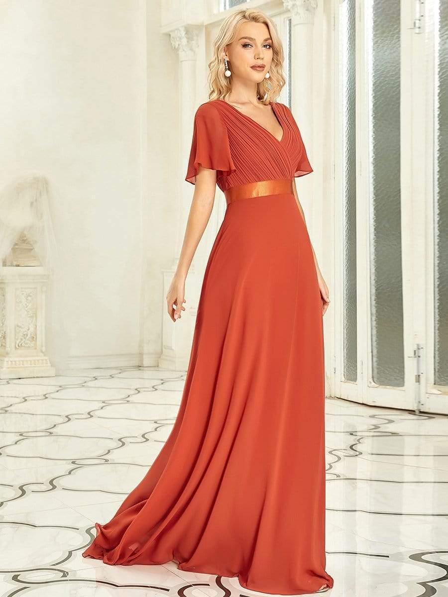Monique | Elegant Long Bridesmaid Dress with Empire Waist