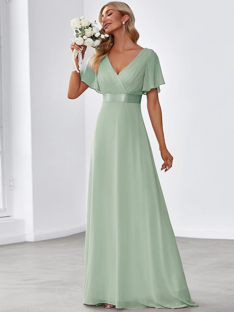 Monique | Elegant Long Bridesmaid Dress with Empire Waist