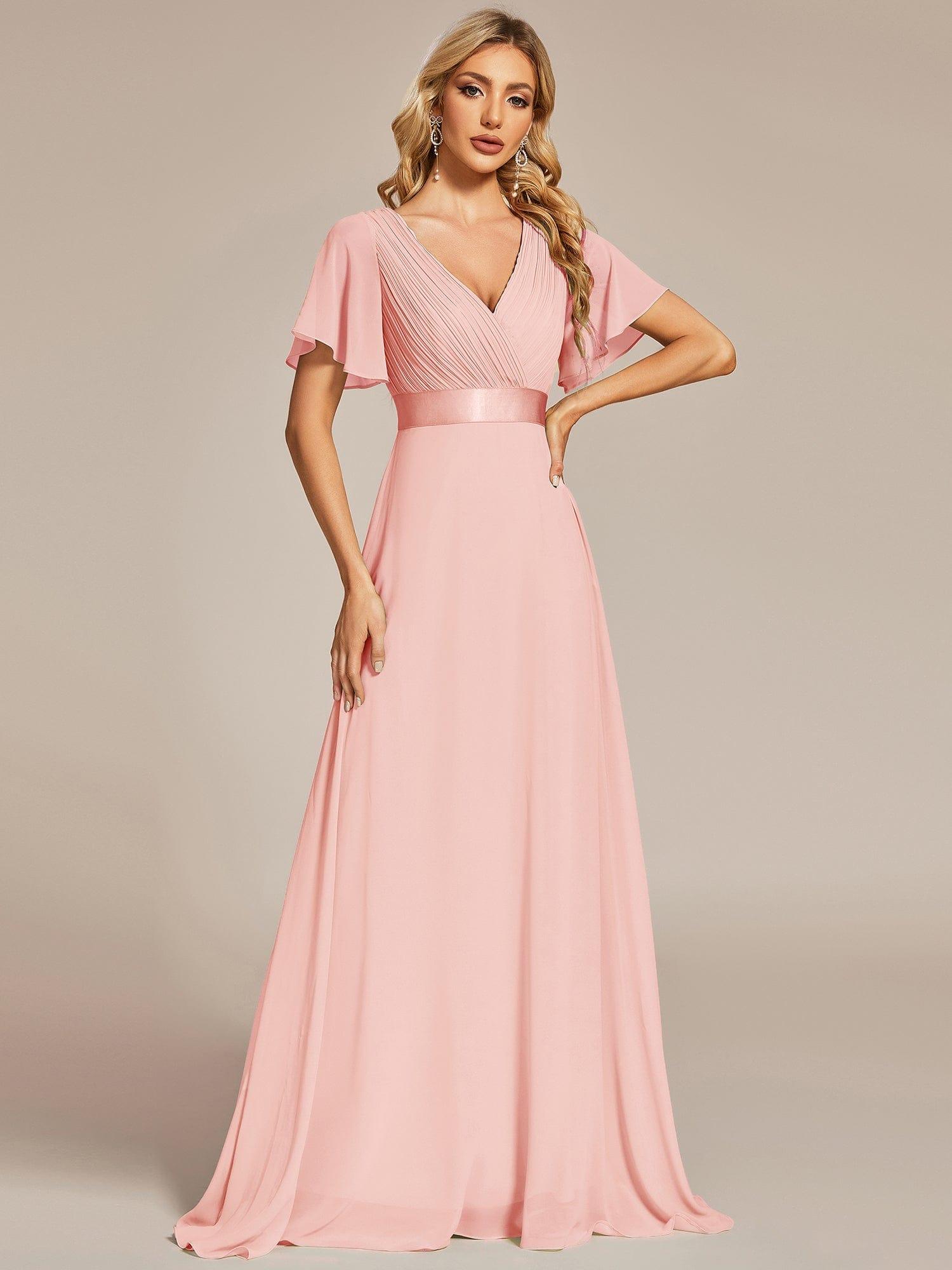 Monique | Elegant Long Bridesmaid Dress with Empire Waist