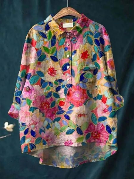 Floral Elegance Lila Blouse