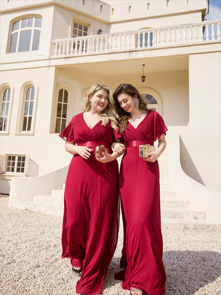 Monique | Elegant Long Bridesmaid Dress with Empire Waist