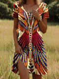 Millie | Chic Ethnic Print Summer Dress