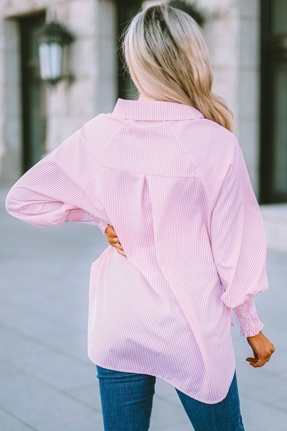 Mid-Length Button-Up Top