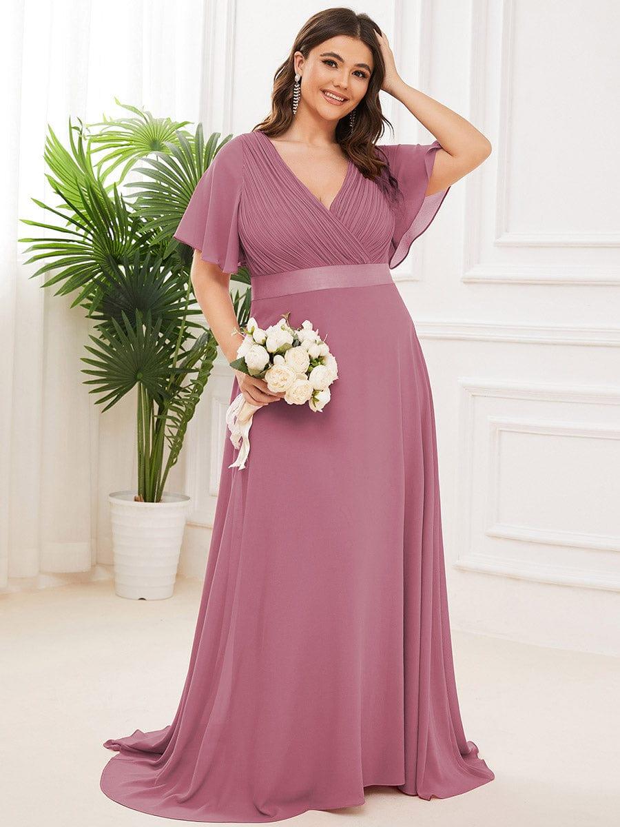 Monique | Elegant Long Bridesmaid Dress with Empire Waist