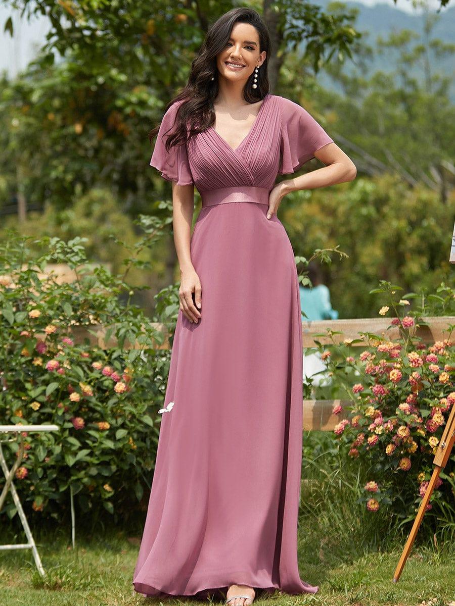 Monique | Elegant Long Bridesmaid Dress with Empire Waist