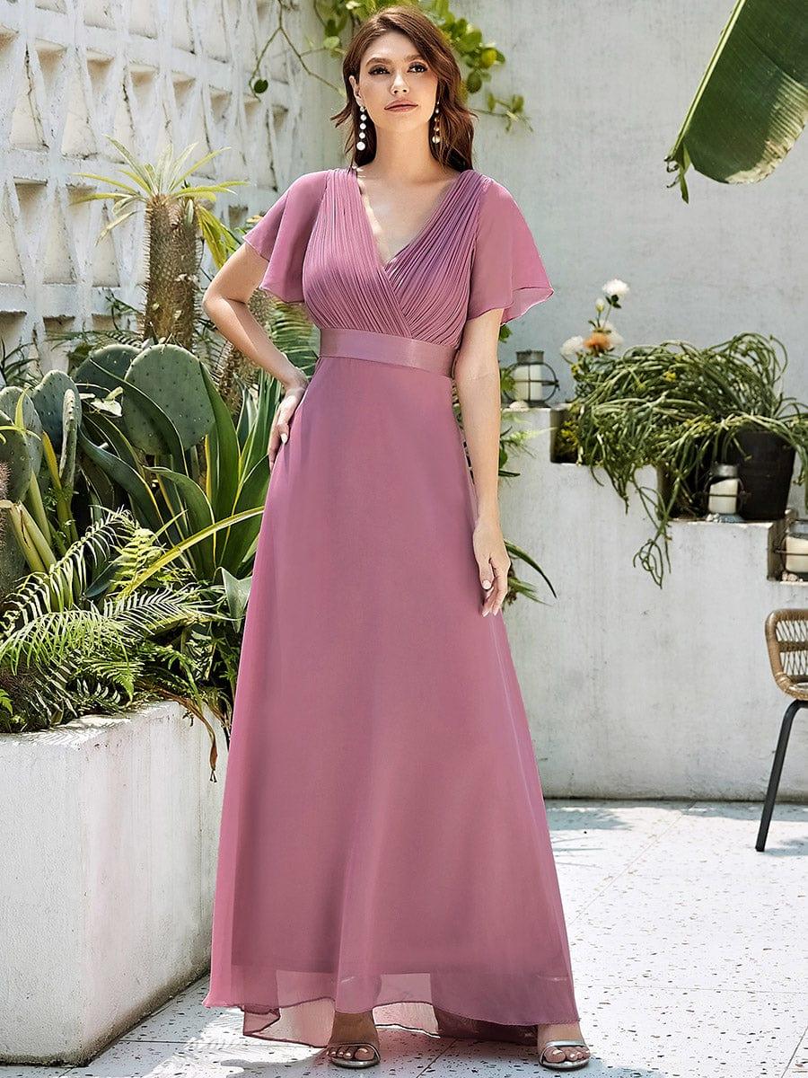 Monique | Elegant Long Bridesmaid Dress with Empire Waist
