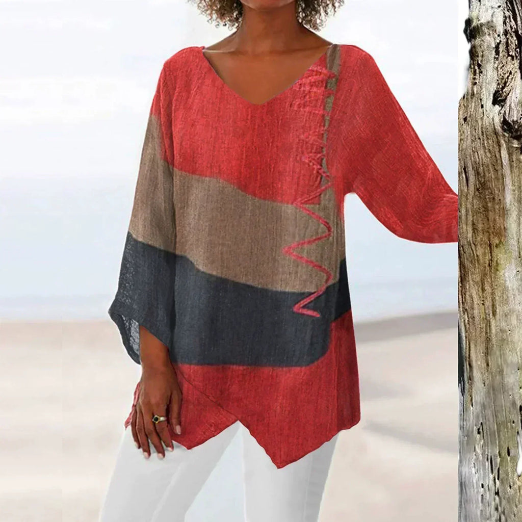 Leviana | Artistic V-Neck Tunic – Creative, Airy & Elegant