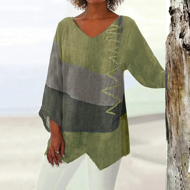 Leviana | Artistic V-Neck Tunic – Creative, Airy & Elegant