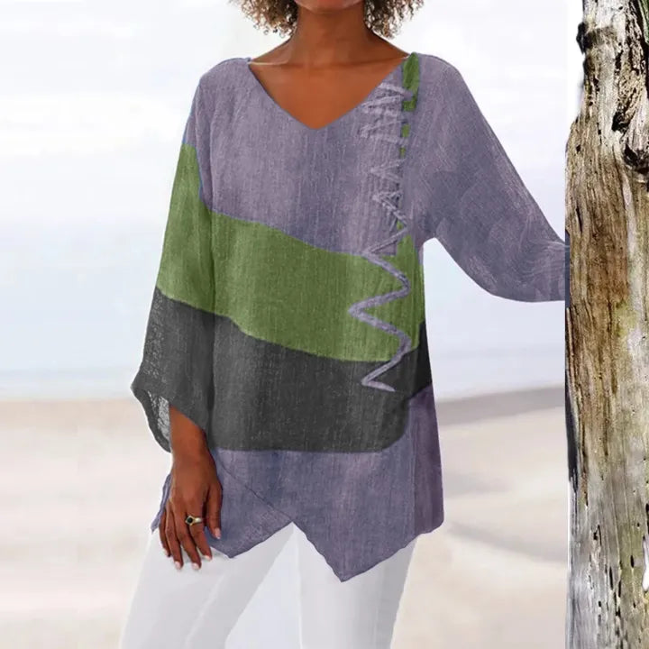 Leviana | Artistic V-Neck Tunic – Creative, Airy & Elegant